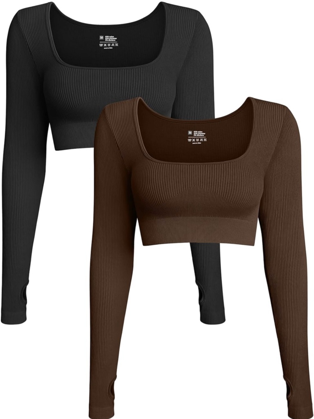 Black Ribbed Two-Piece Active Set - Picture 3 of 3